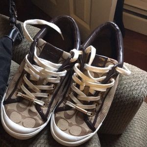 Coach shoes coach purse, pair Versace slides